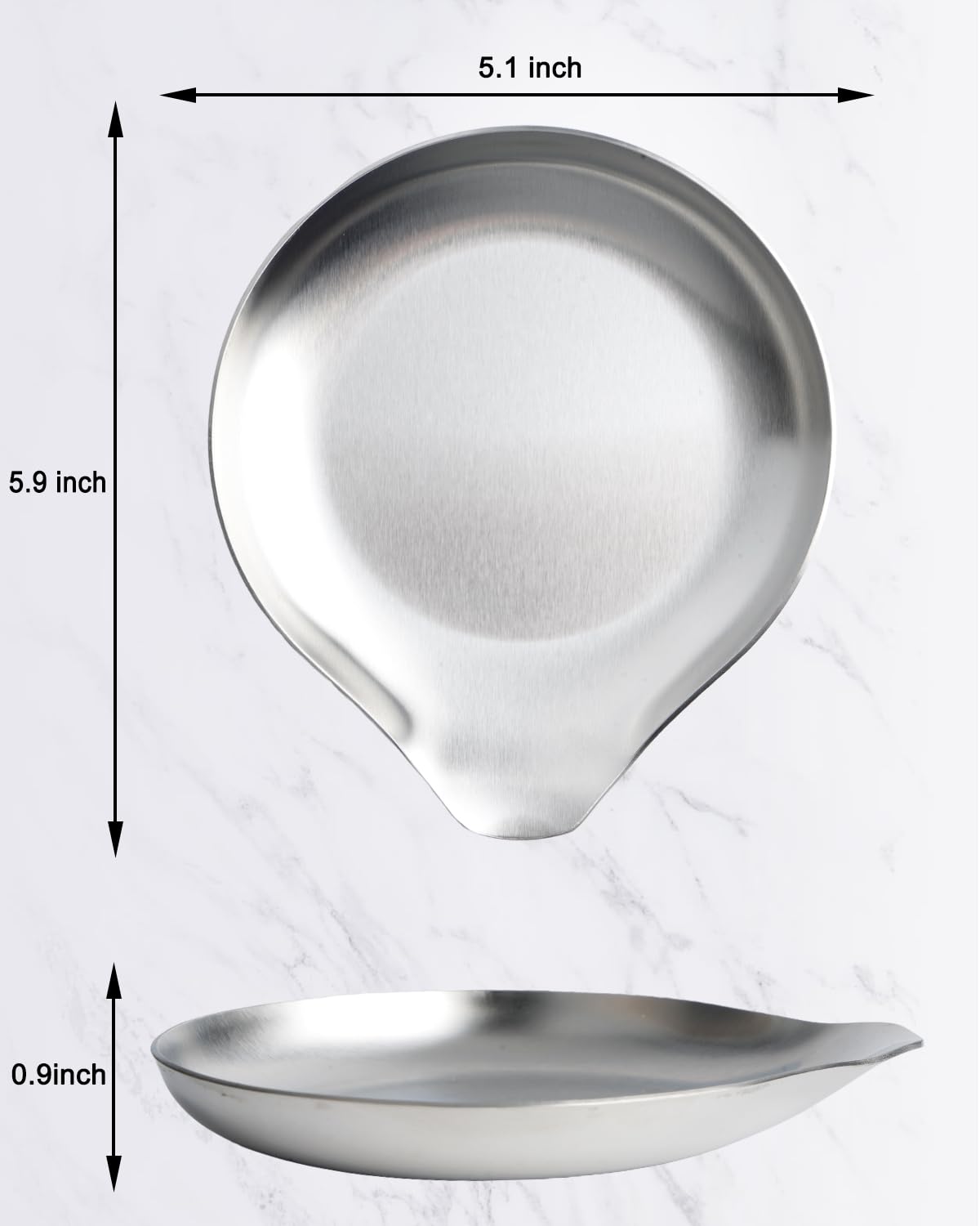 VanlonPro Soporte para cucharas de acero inoxidable, soporte para cucharón de espátula, soporte de cuchara de utensilios de acero inoxidable, acabado cepillado, apto para lavavajillas, 5.9 x 5.1