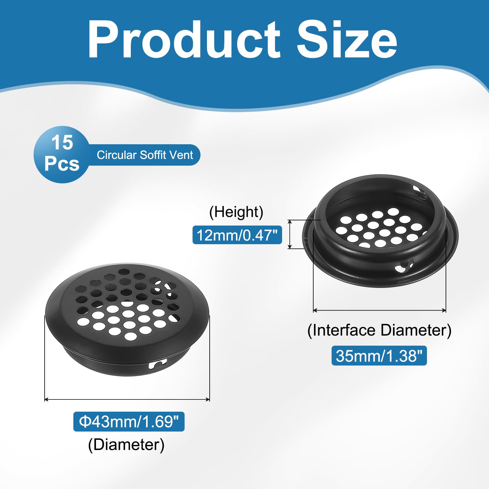 PATIKIL 43mm Circular Air Vents - Image 2