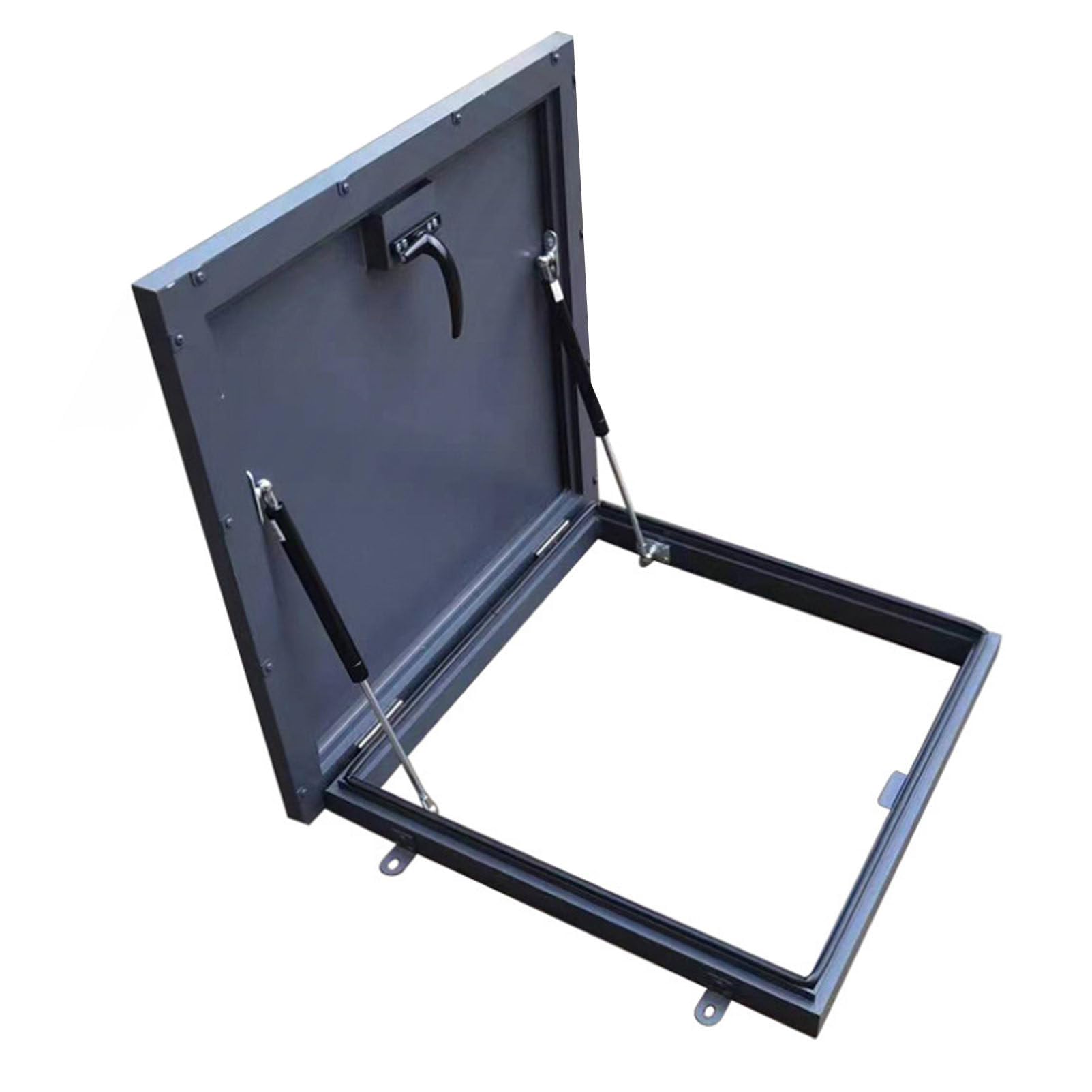 Copertura di uscita per cantine, coperture per botole da tetto in alluminio con guarnizione in gomma, coperchio per botola da tetto quadrata esterna, sportello di accesso al tetto a filo,80x80cm