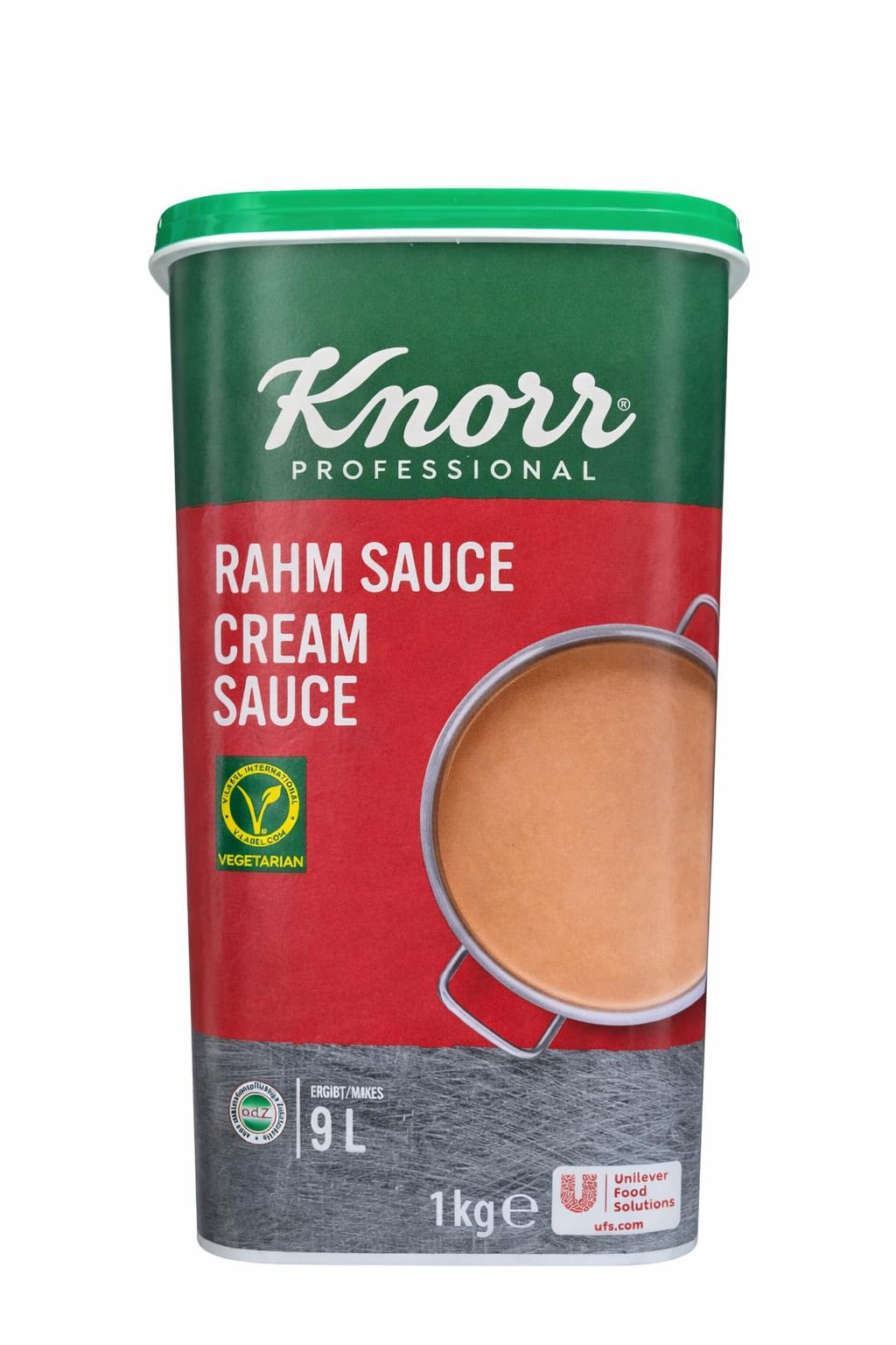 Knorr Professional Rahm Sauce 1 kg – Ergibt ca. 9 L – Cremige Rahmsauce – Vegetarisch – Gastronomie Qualität – 1er 2er 6er Vorratspack + minafood Notizblock (1)
