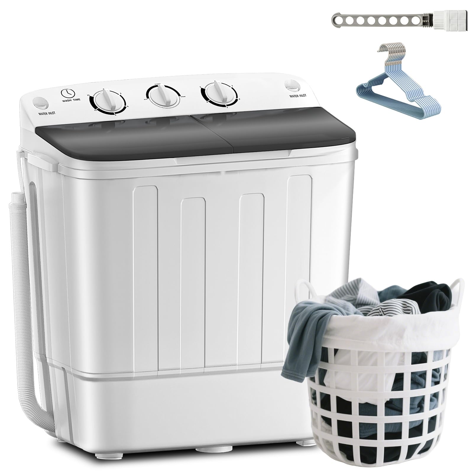 Amazon.com: Erivess Compact Portable Mini Twin Tub 18lbs Washing