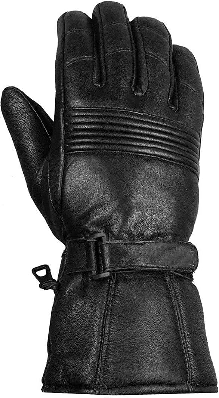 Chaquetas 4 Bicicletas Guantes de Moto de Invierno, Cuero de Oveja de Motorista Premium Thinsulate Cálido Clima Frío Resistencia al Agua Guante a Prueba de Viento para Hombres y Mujeres