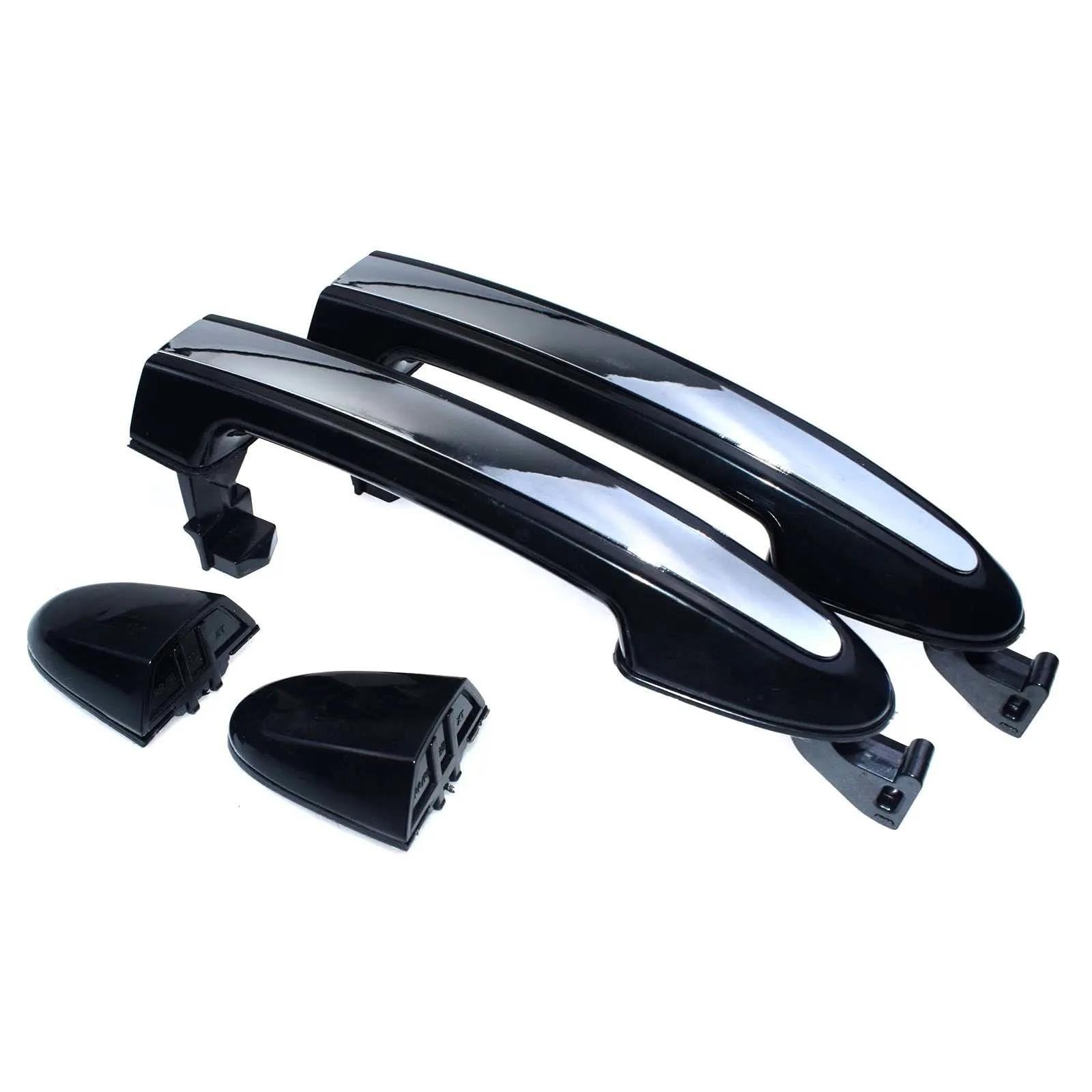 KLAUER Door Handle Covers for Hyundai for Santa Fe 2007-2012 826512B000 826612B000 836512B000 Chrome Black Outer Door Handle(Rear Side)