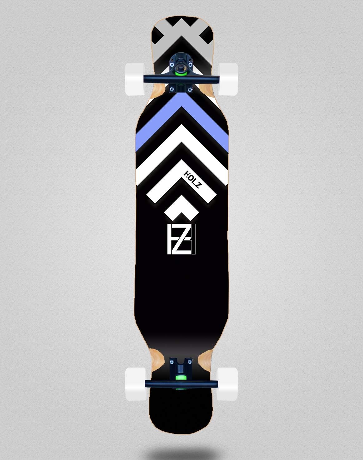 Holz Skate Skateboard Longboard Complete 46x10 gram BW Akira Black