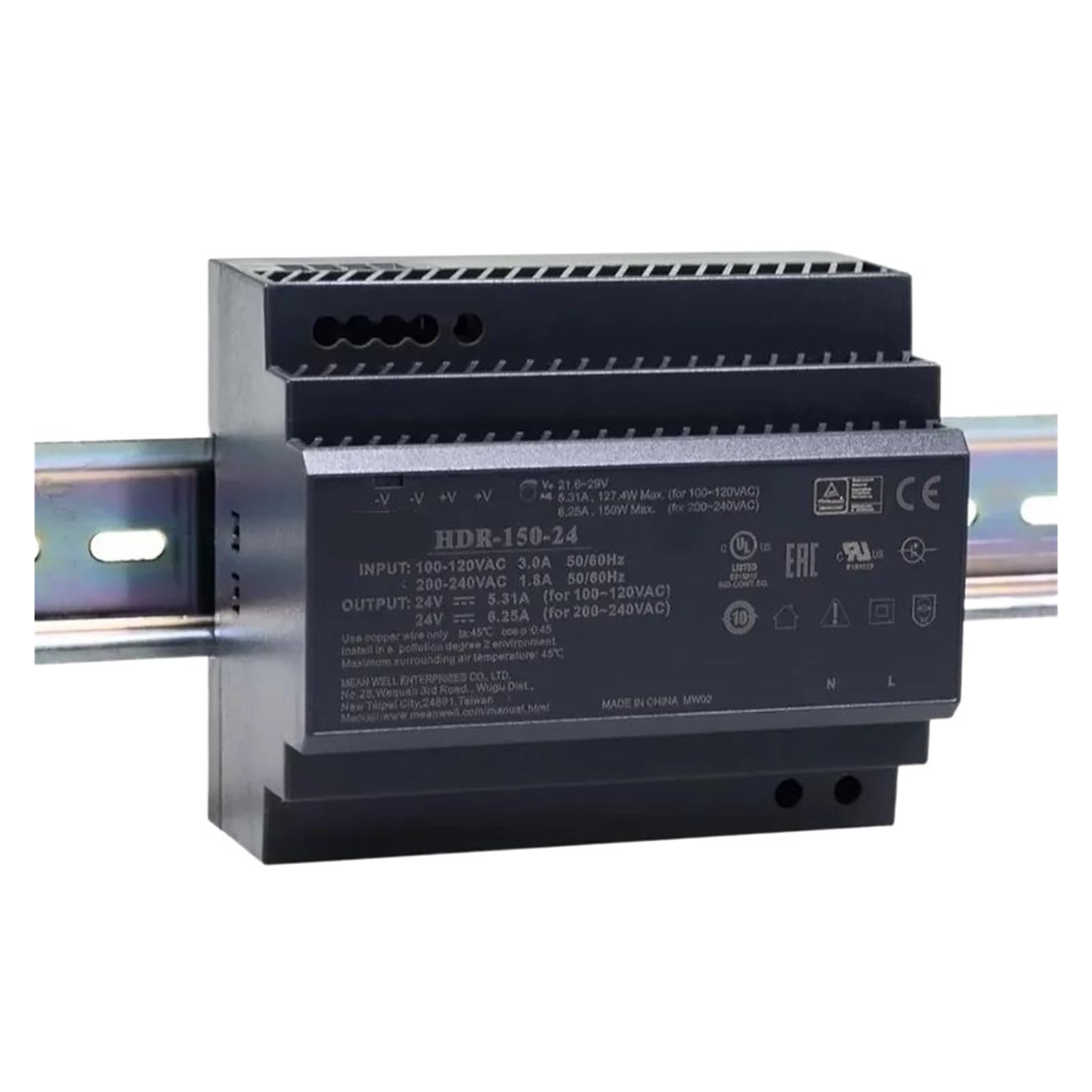 SWEWDSQG HDR-150 150W Power Supply HDR-150-12V 11.3A HDR-150-15V 9.5A HDR-150-24V 6.25A HDR-150-48V 3.2A(HDR-150-15V 9.5A)