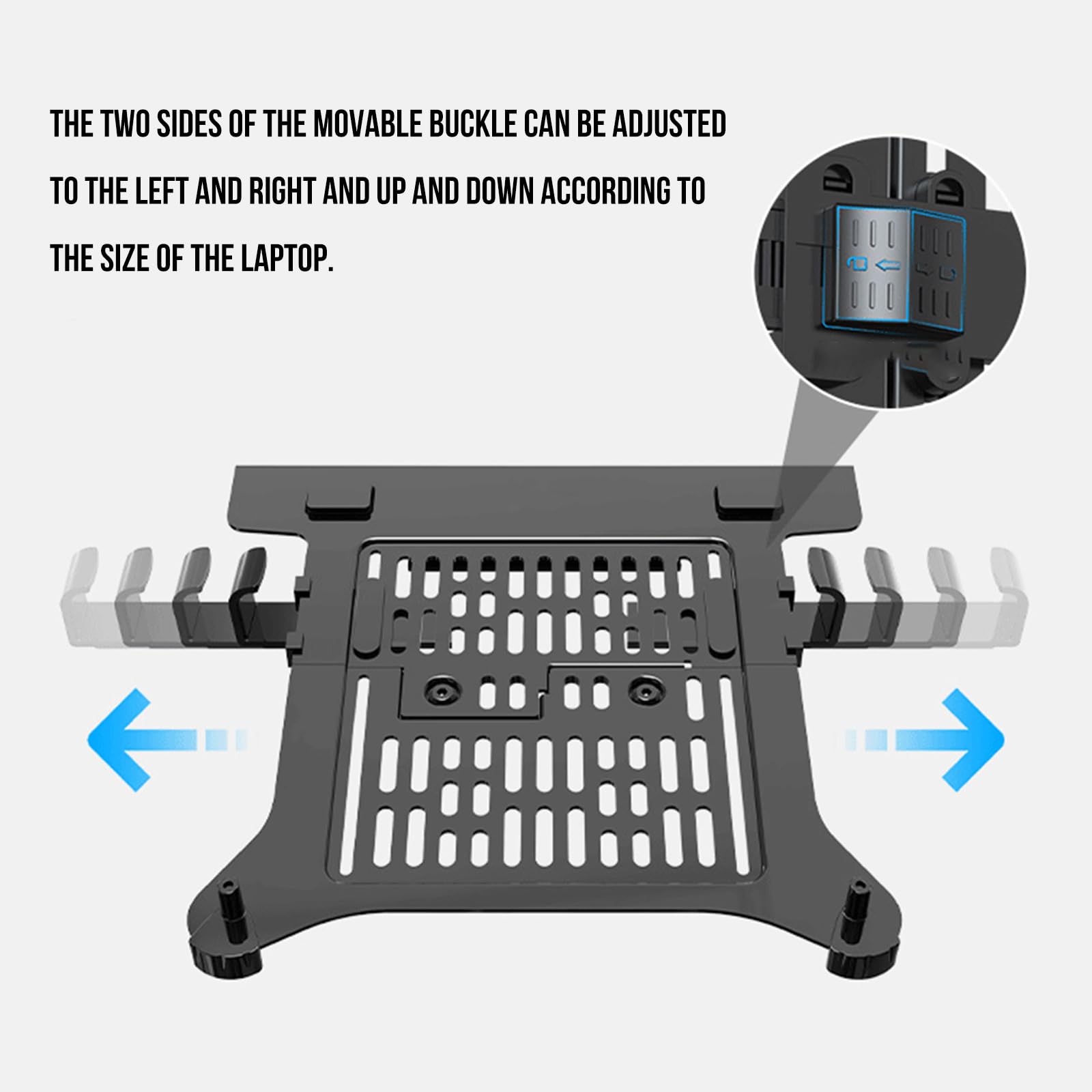 Bandeja de montaje para laptop, soporte de brazo, bandeja ventilada, abrazaderas expandibles para portátiles de 17 pulgadas