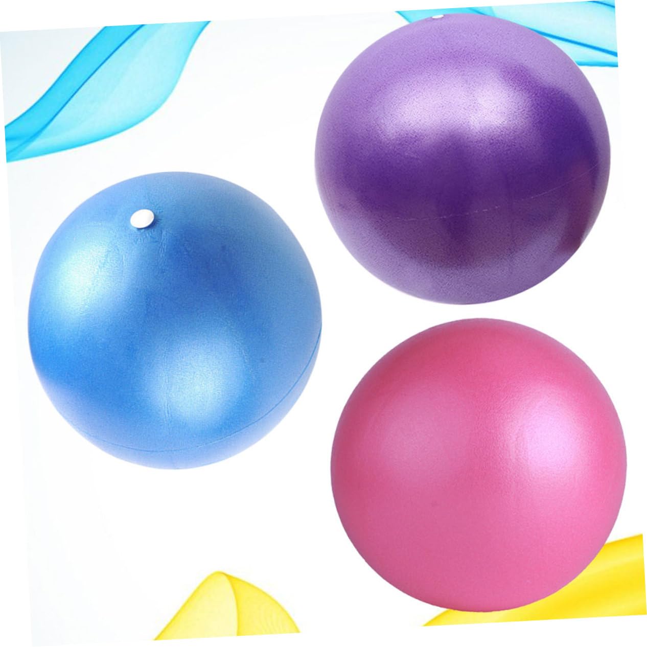 BRIGHTFUFU Pilates Ball Mini Set 3pcs Dull Polish Yoga Balls for Enhanced Balance and Muscle Endurance Training