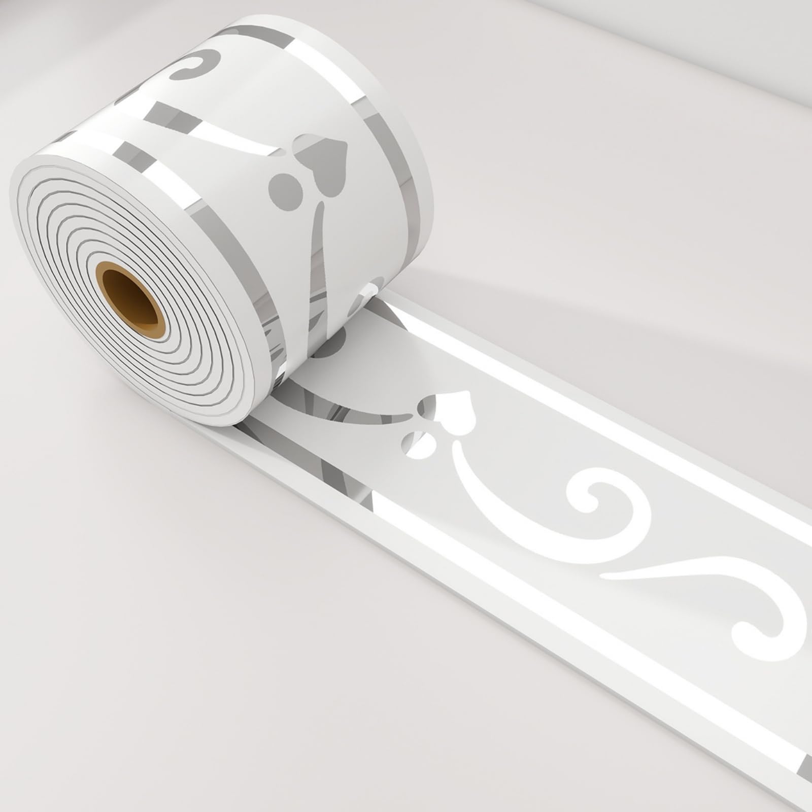 Guest Ruyunlai Yx27-Silver Self Adhesive 3D Foam Wall Trim Peel And Stick Wallpaper Border For Ceiling Crown Molding And Wall Skirting Baseboards 10Cm X 500Cm