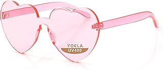 OLIN Heart Thick Oversized Rimless Sunglasses One Piece Eyewear Colored Sunglasses for Women