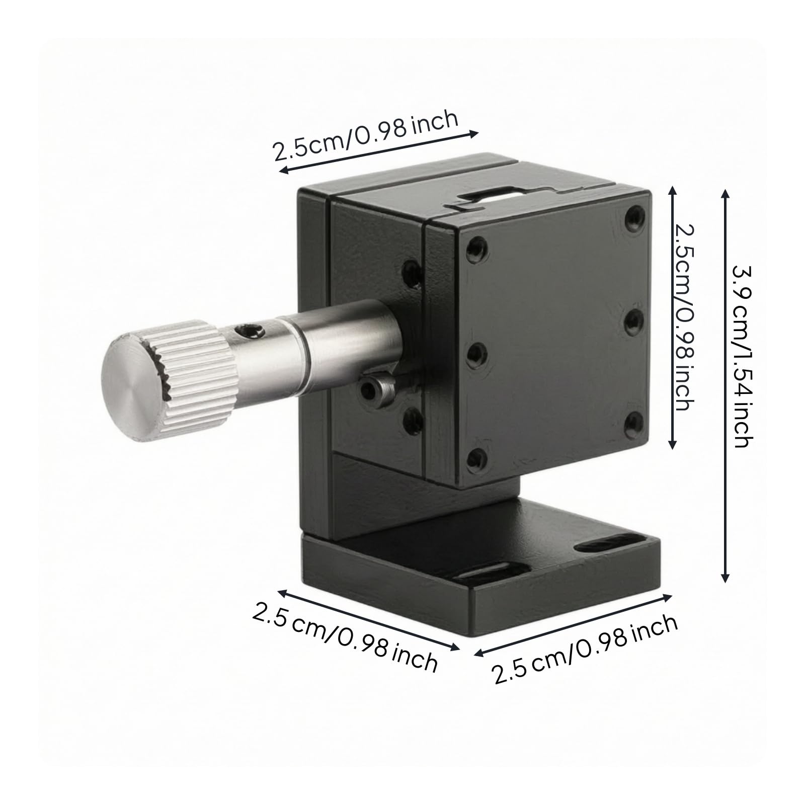 Milageto Slitta Micrometrica Anodizzato Nero | Regolazione Fine, Slitta Micrometrica con Volantino, scorrevole, Tavola di Posizionamento a Coda di Rondine, per Banco Ottico, Piattaforma Lwz2525