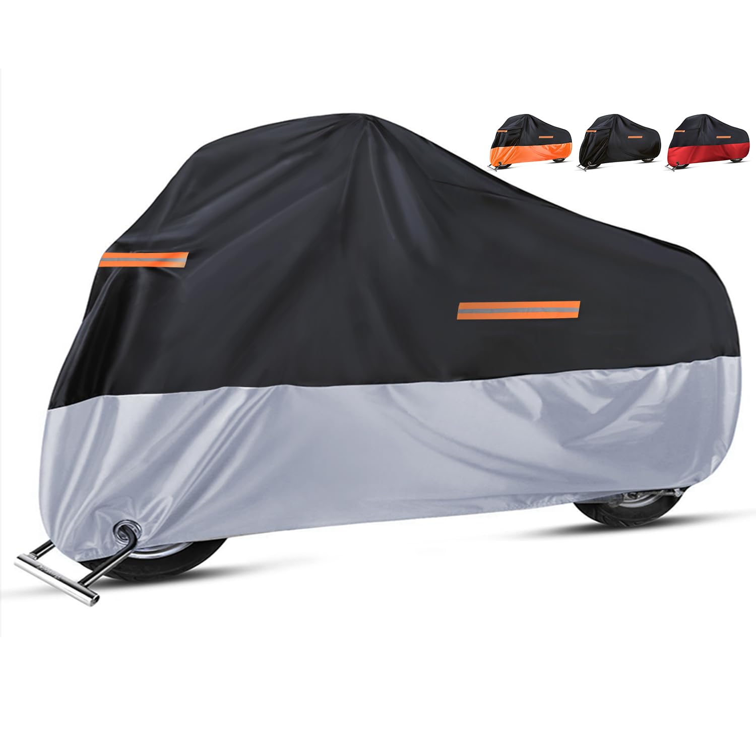 Housse Moto Étanche Qwyzor XXL 245x105x125cm - Bandes Réfléchissantes, Anti-Vol