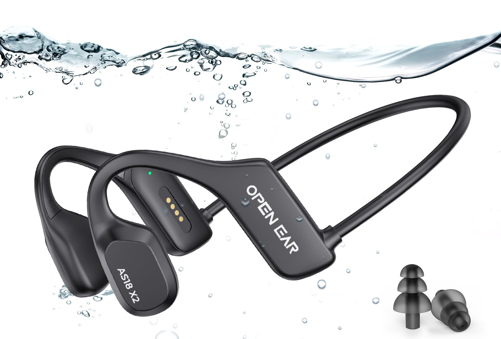Cuffie Conduzione Ossea Bluetooth 5.3, Cuffie Senza Fili con Memoria MP3 16G Integrata, Cuffie Subacquee per Piscina Impermeabili IP68, Auricolari Senza Fili per Nuoto, Sport, Corsa, Ciclismo
