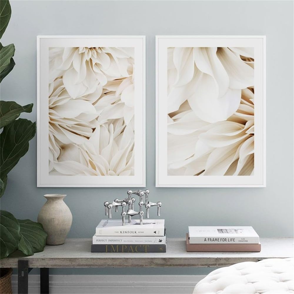 WBYZAC Set of 2-Abstract Blue Golden Palm Leaves Canvas Painting Tropical Plant Poster Wall Art Pictures for Living Kitchen Office Bedroom Home Decor-40 * 50cm (No Frame)