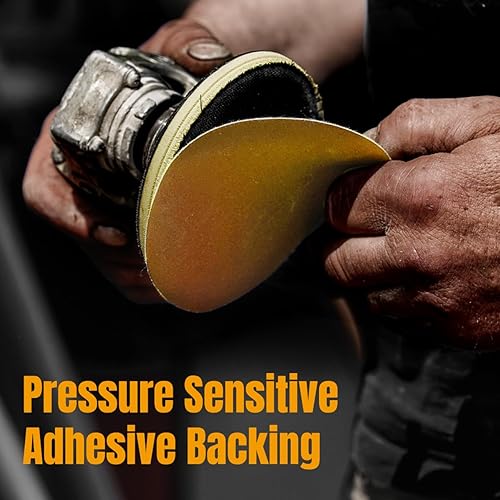 Miniatura 3 de POWERTEC 4DR1500 - Discos de lija PSA de 6 pulgadas, oro 80 220 320 400 grano de papel de lija de óxido de aluminio  40 unidades