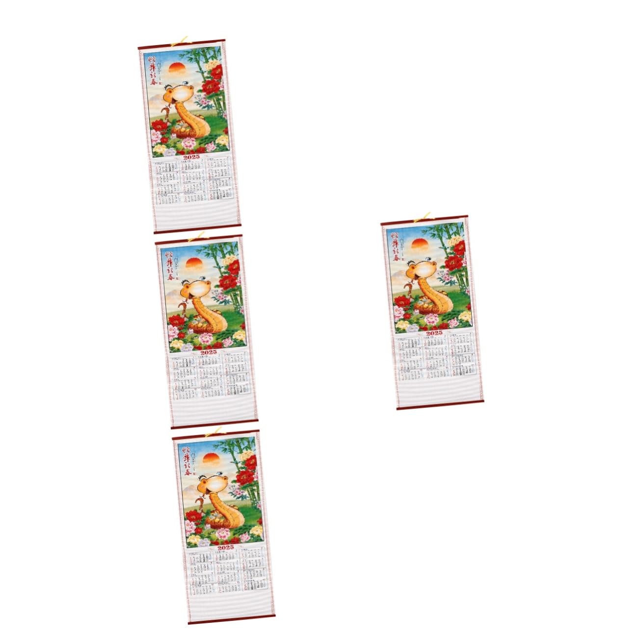 Tofficu 4 Pezzi 2025 Calendario Imitazione Rattan Calendario Mensile Da Parete 2025 Tradizionale Anno Serpente 2025