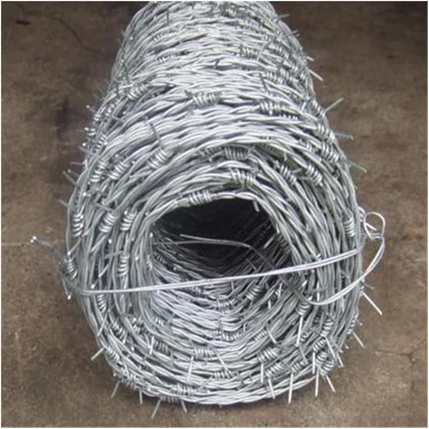 Rollo de alambre de púas para valla y manualidades, 90 m de longitud, 2,1 mm de grosor, incluye guantes, protector de patio duradero para disuasión de criaturas
