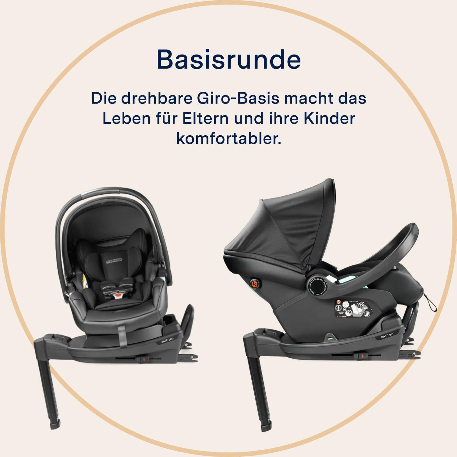 PEG Base Giro - 360° Drehbarer i-Size Basisstation - Kompatibel mit Peg Perego Primo Viaggio Lounge, SLK und Viaggio Giro