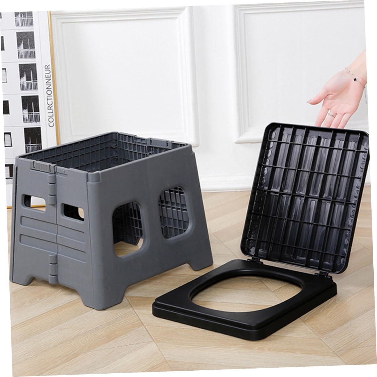 Yardwe Portable Folding Toilet for Outdoor Travel Lightweight Emergency Potty for Camping Hiking and Road Trips Compact and Practical Design for Easy Carrying