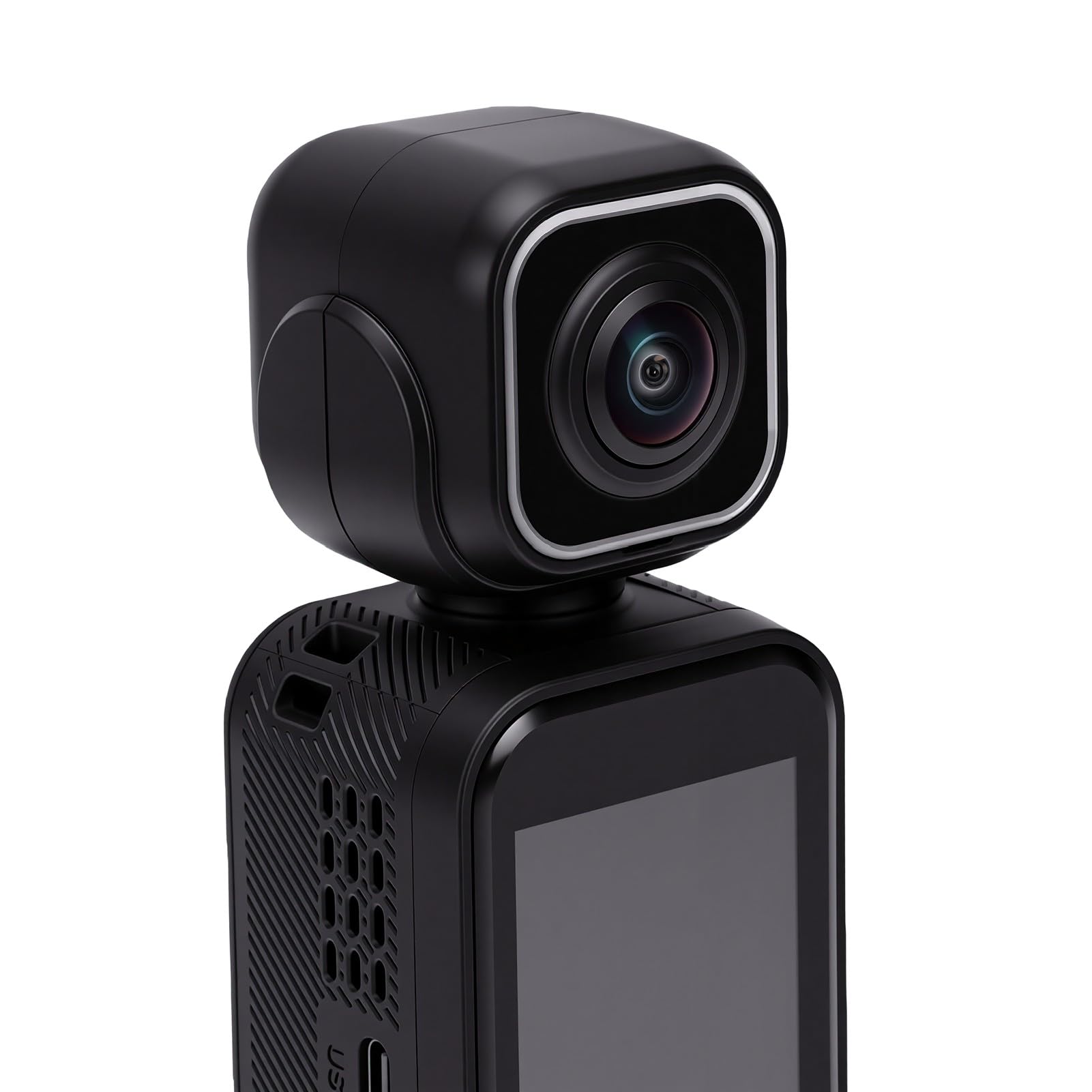 Tbest Videocamera 4K Rotazione 90 Gradi, Doppia Obiettivo | Registrazione Vlog, Lega di Alluminio ABS, Uso con Treppiede da Casco Outdoor, Supporto WiFi App, Compatibile e IOS,