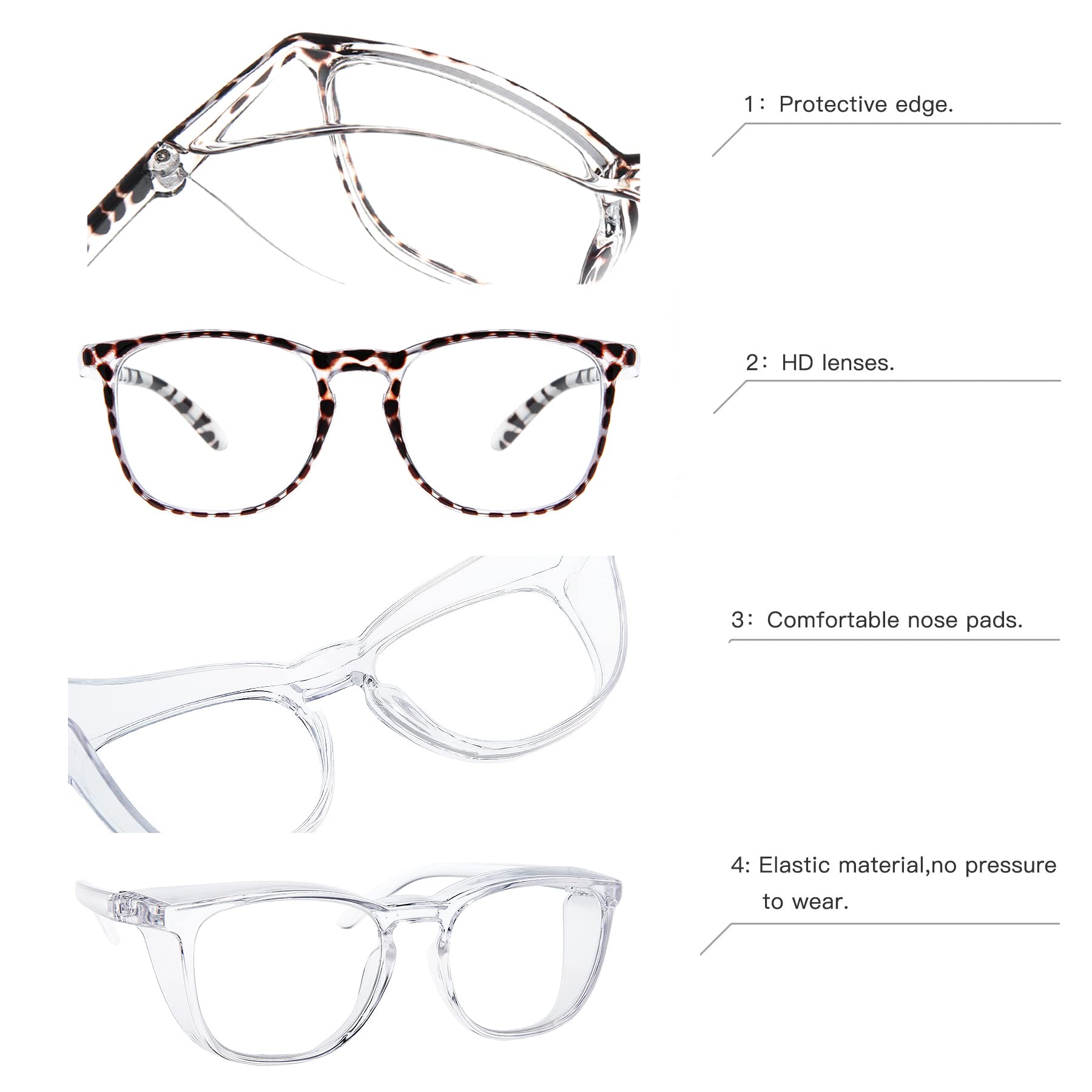 JOO'RTI Schutzbrille, beschlagfrei, Anti-Blaulicht, staubdicht, Schutzbrille für Frauen und Männer