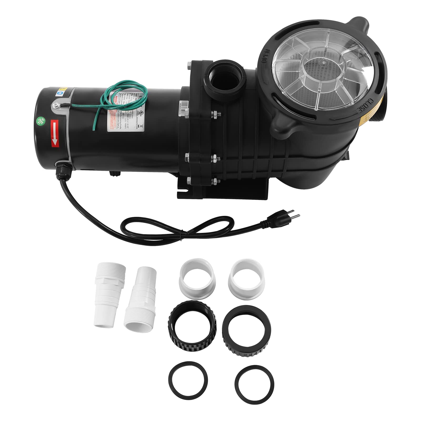 Bomba de Agua de Gasolina, Bomba de Agua Sucia, Bomba de Agua Bomba de Piscina eléctrica Potente de 1,5 HP, cebado de 110-120 V/220-240 V de Doble Voltaje en Piscina con 1/2"