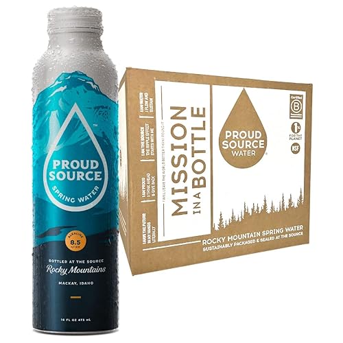 Proud Source - Agua de manantial alcalina natural botellas de 16 onzas paquete de 6