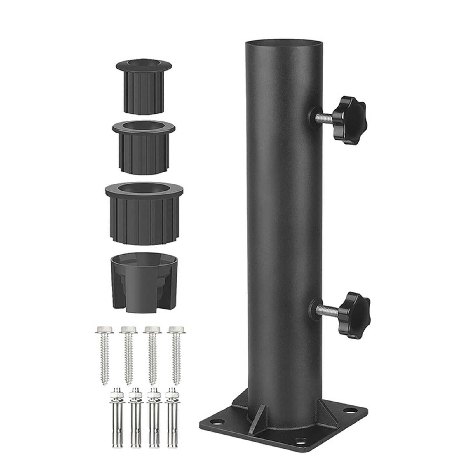 Questo Morsetto per Base di Supporto per ombrellone da Esterno – Supporto Regolabile per tavoli, terrazze, pontoni e ringhiere – Copertura per Foro in Metallo Resistente per Uso in Giardino