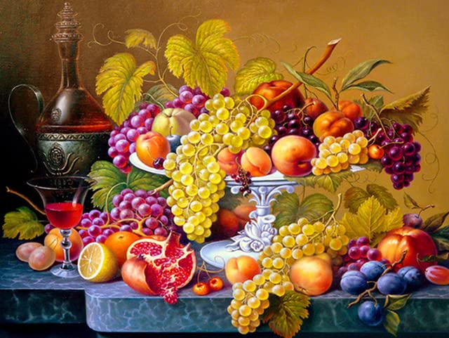 DIY Diamond Painting Fruit Full Round Diamond Embroidery Flowers Raspberry Picture Diamond Mosaic Kitchen Decor A1 60x80cm
