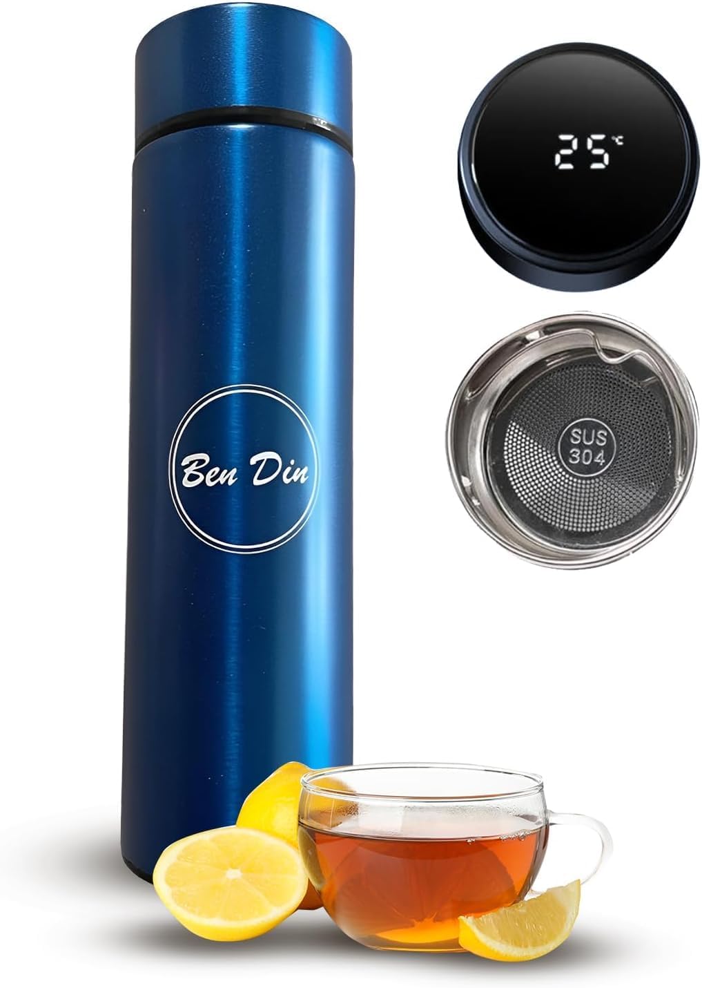 Amazon.com: Termos de té de café, botella de agua inteligente con pantalla  LED de temperatura, termo de doble pared al vacío, sin BPA, taza de viaje a  prueba de fugas, se mantiene