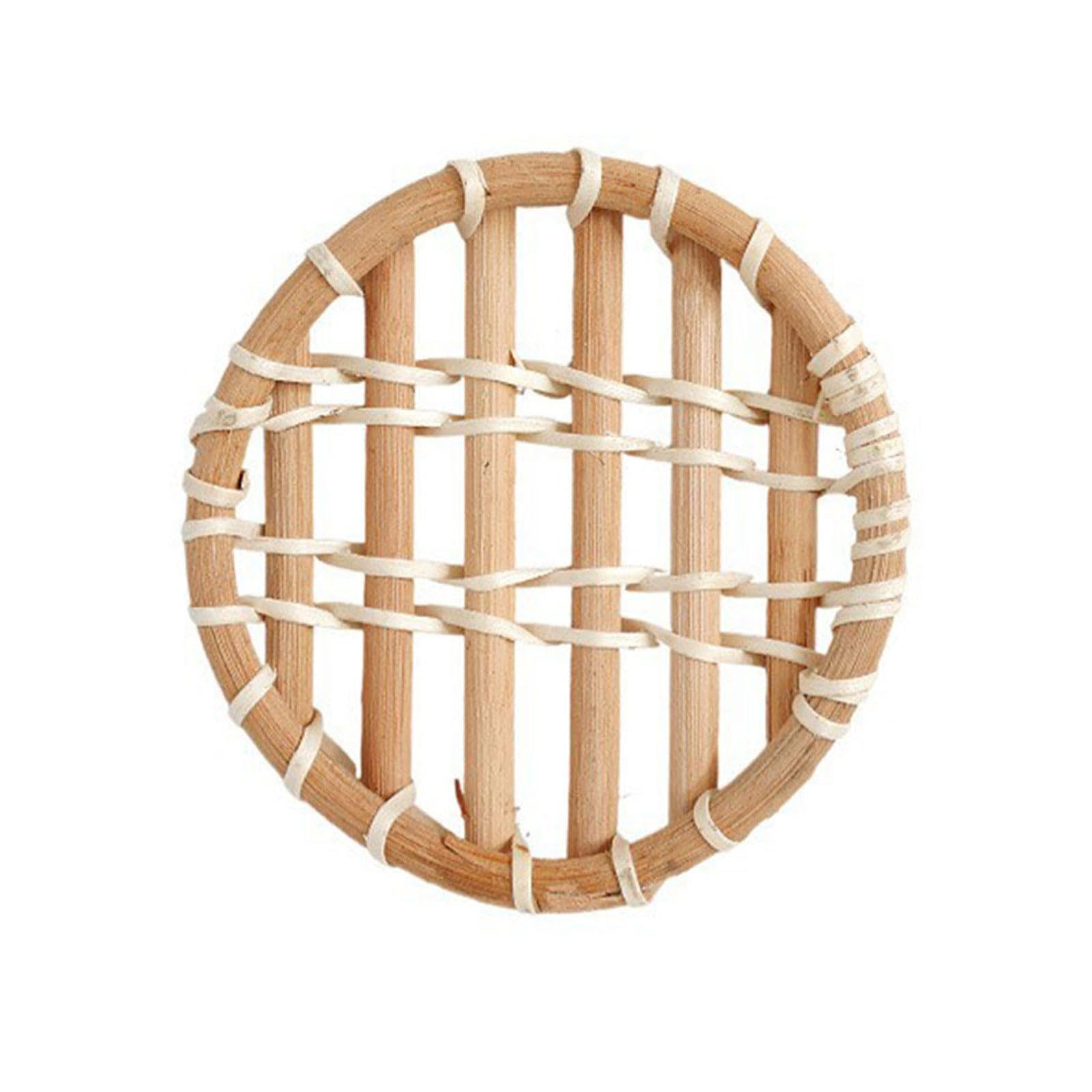 Natural Woven Tea Coasters Heat Insulation Pad for Home Kitchen Desktop Decor Natural Woven Tea Coasters Heat Insulation Pad