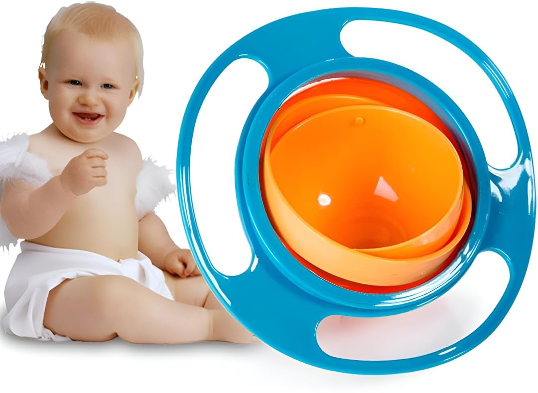 Gyro Bowl for Toddlers-Baby Magic Bowl-360 Rotating for Kids Age 1 to 3 Years- Non Spill Resistant Bowls for Toddlers with Lid and Rotations, Container Mess Free Snack Bowls,Random Color-image-24
