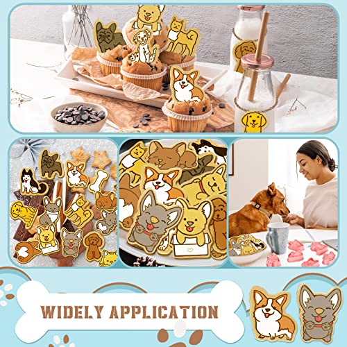 16 Pcs Dog Cookie Cutters With Plunger Stamps Set 3D Puppy Bone Shape Biscuit Cutter Funny Cartoon Cookie Stamps Stamped Embossed Dog Cookie Cutters For Treats Diy Cookie Cake Baking Supplies #TOP6