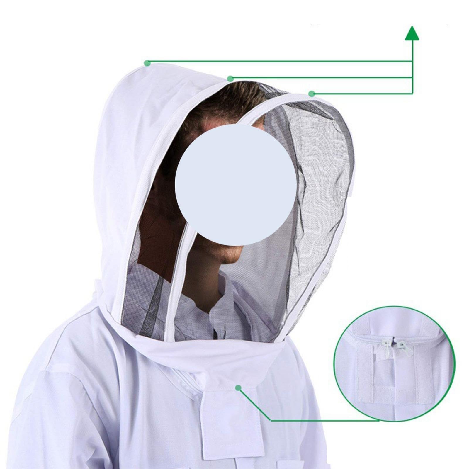 Traje de apicultor Profesional Traje de apicultura ventilado con guantes, traje cuerpo entero, ropa protectora for apicultor, granja y patio trasero(L)