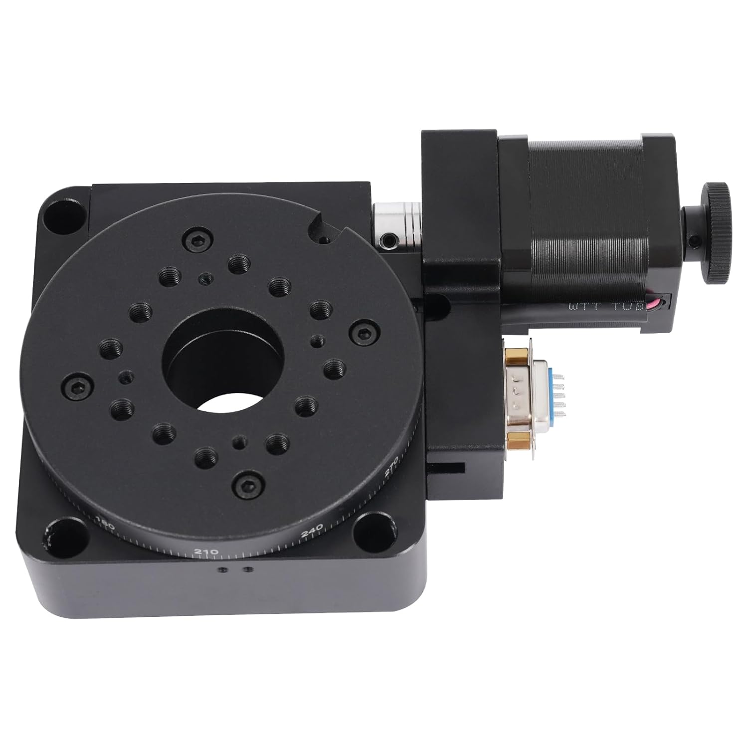 Rotating Platform HT03RA100 Electric Rotating Machine Electric Precision Rotary Stages Table Diameter 100mm Rotating Platform Motorized Rotation Stage Worm Gear