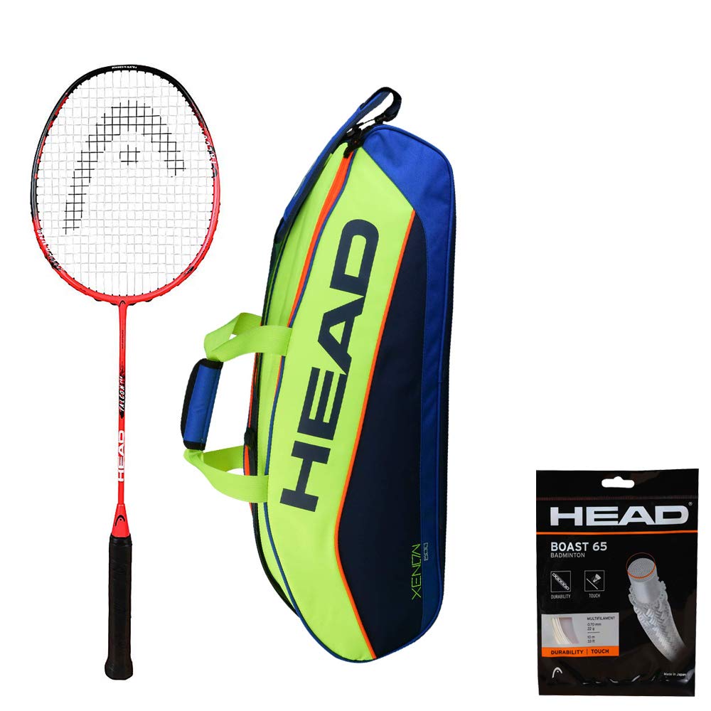 HEAD FALCON PRO BADMINTON RACKET WITH KITBAG XENON 600 AND BOAST 65 BADMINTON STRING WHITE-image-46