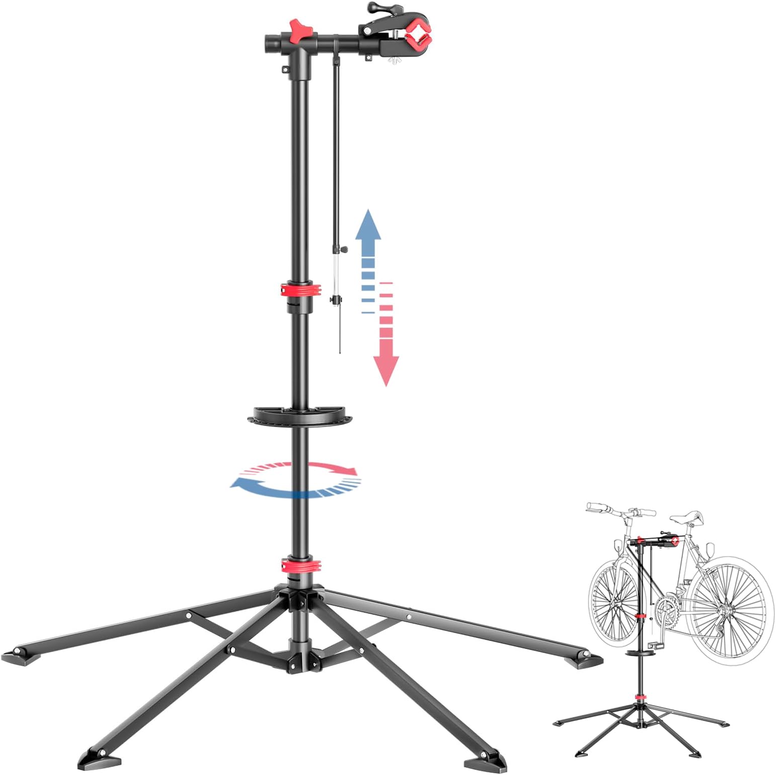 Support de réparation de vélo réglable, pliable, rotatif à 360