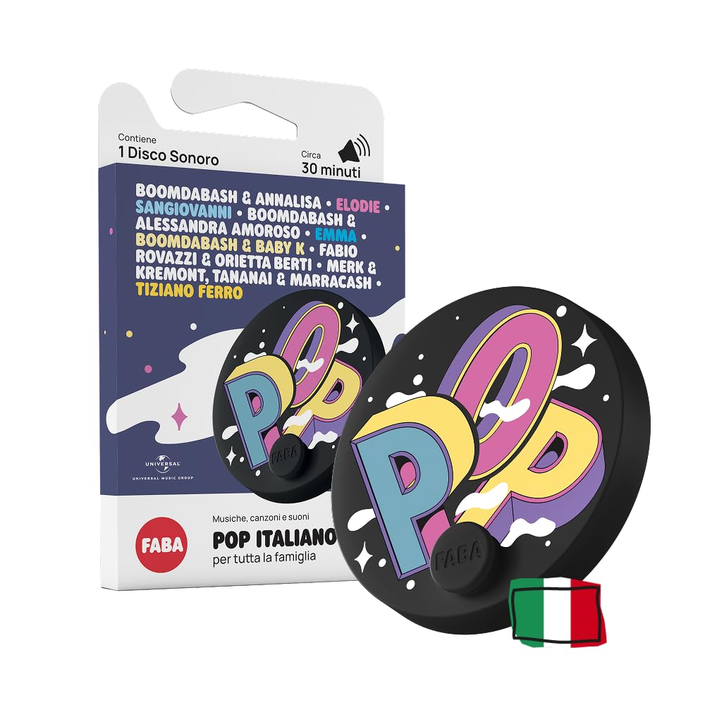 FABA Disco Sonoro - Pop italiano per tutta la famiglia – Musiche e Canzoni per bambini e bambine 5-10 anni - Ascoltabile con il Raccontastorie e FABA+, gioco educativo versione italiana