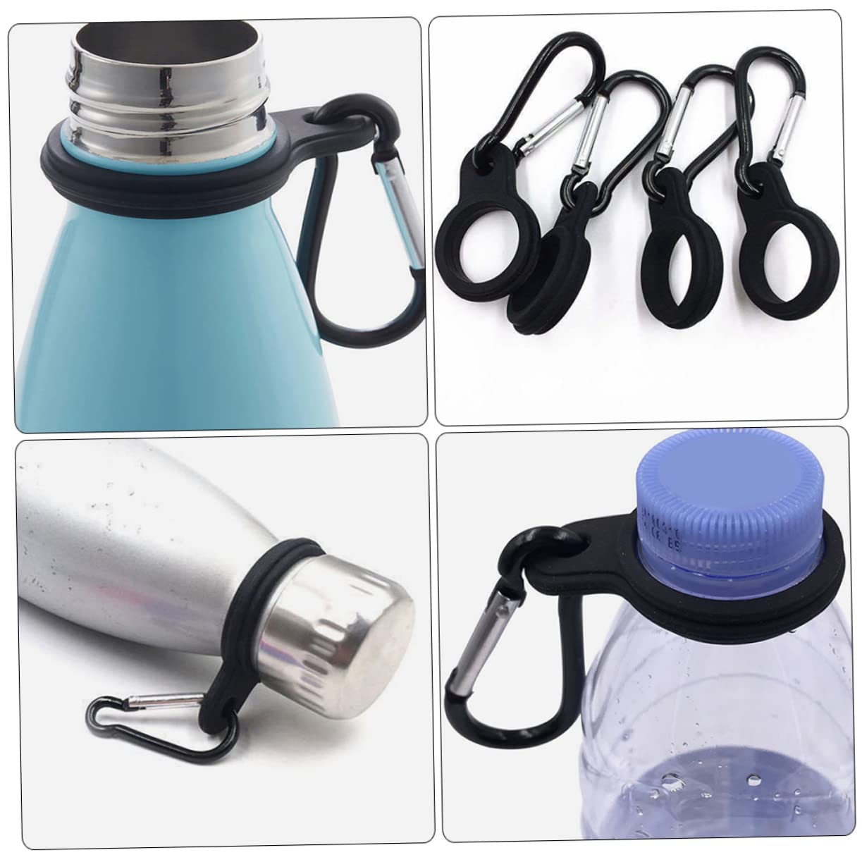 TOYANDONA Porte-Bouilloire Bouteille d'eau avec Marche Clé Cintre Porte-Bouteille Ambulant Crochet pour Bouteille De Randonnée Porte-Bouteille d'eau Gel De Silice Noir