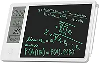 Agenda digital eletrônica para tablet com visor de umidade e temperatura do dia, calendário eletrônico multifuncional para escritório, estudante, casa, trabalho (branco)