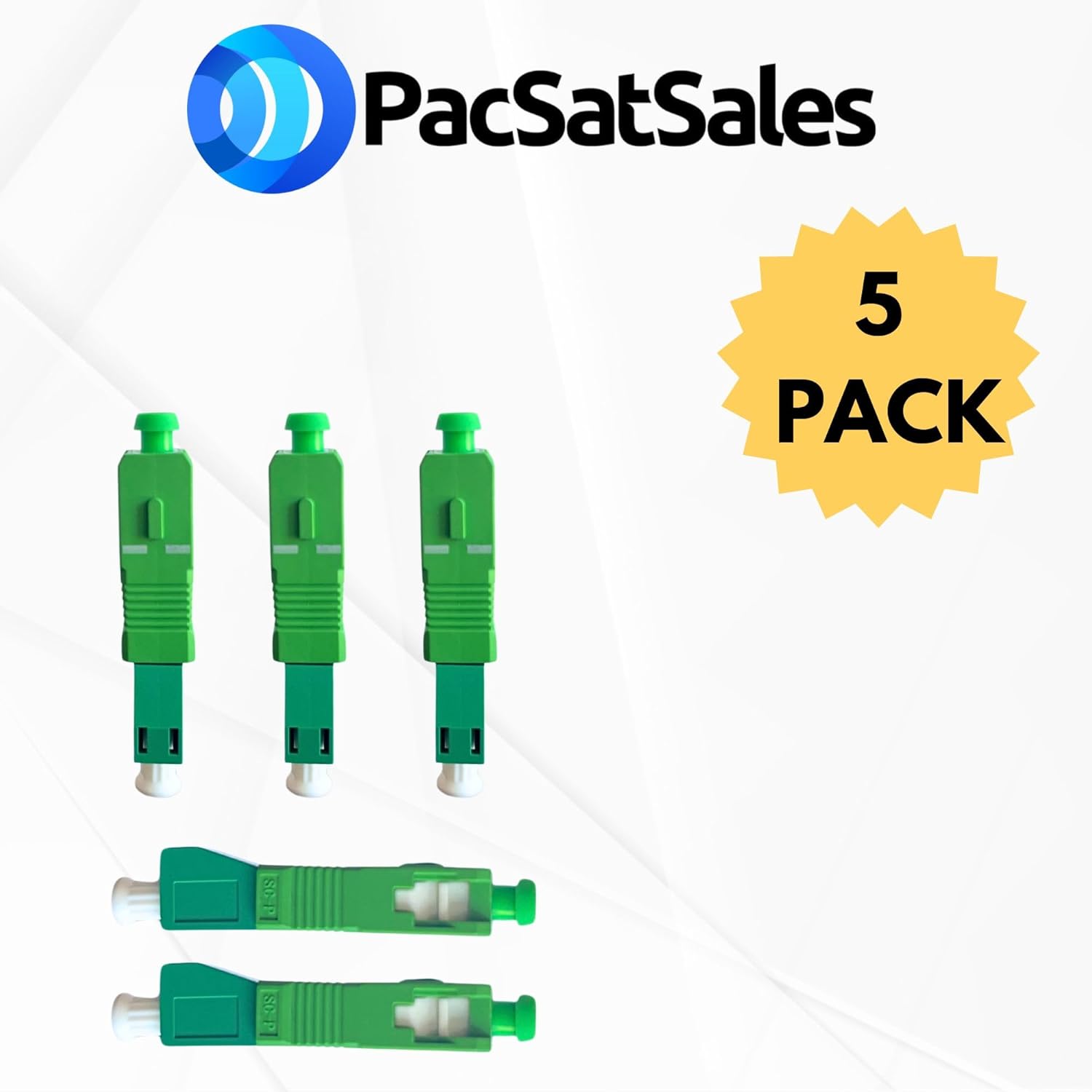 SC/APC to LC/APC Adapter - 5 Pack - LCAPC to SCAPC Adapter for Converting 1.25mm Female LC/APC Fiber Optic Cable to 2.5mm Male SC/APC Fiber - SM SX