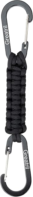 Keychain Keyring with Carabiner - GREATRIL Paracord Key Chain Hanger Carabiners Clips for Outdoor Boys/Girls/Men/Women
