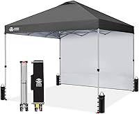 Vista 17 de CROWN SHADES - Toldo desplegable de 8 x 8 pies con 1 pared lateral, tienda de campaña de playa que se arma con solo presionar un botón, glorieta