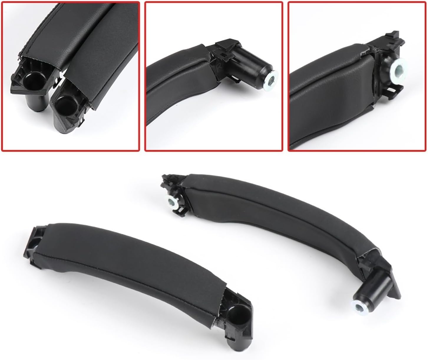 Grab Handles Left Right Car Interior Door Leather Pull Handle Land Fit for Rover Fit for Discovery 2015-219 LR076161 Inner Door Panel Handle Pull Universal(Right Matte-Model A)