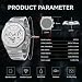 Imagen de SAPPHERO Reloj para Hombre Reloj de Hombre Relojes de Pulsera para Hombres Impermeable Business Date Sport Time Moda Acero Inoxidable Blanco Plateado