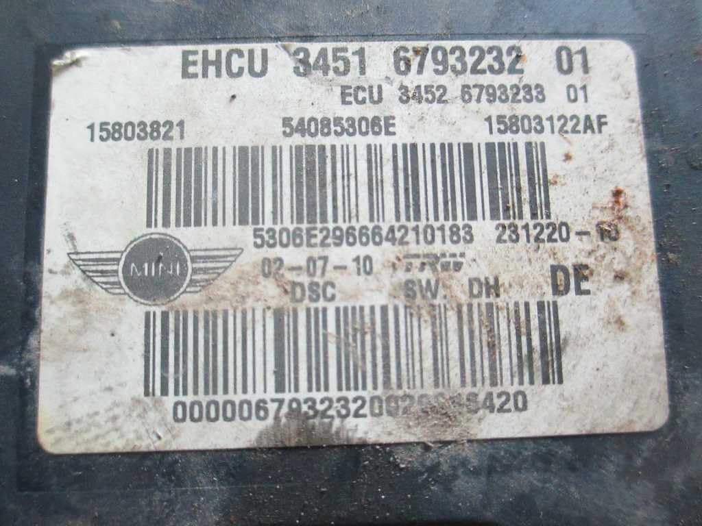 09 10 fits Mini Cooper ABS Anti-Lock Brake Pump Module Unit 3451 6 793 232 6793232