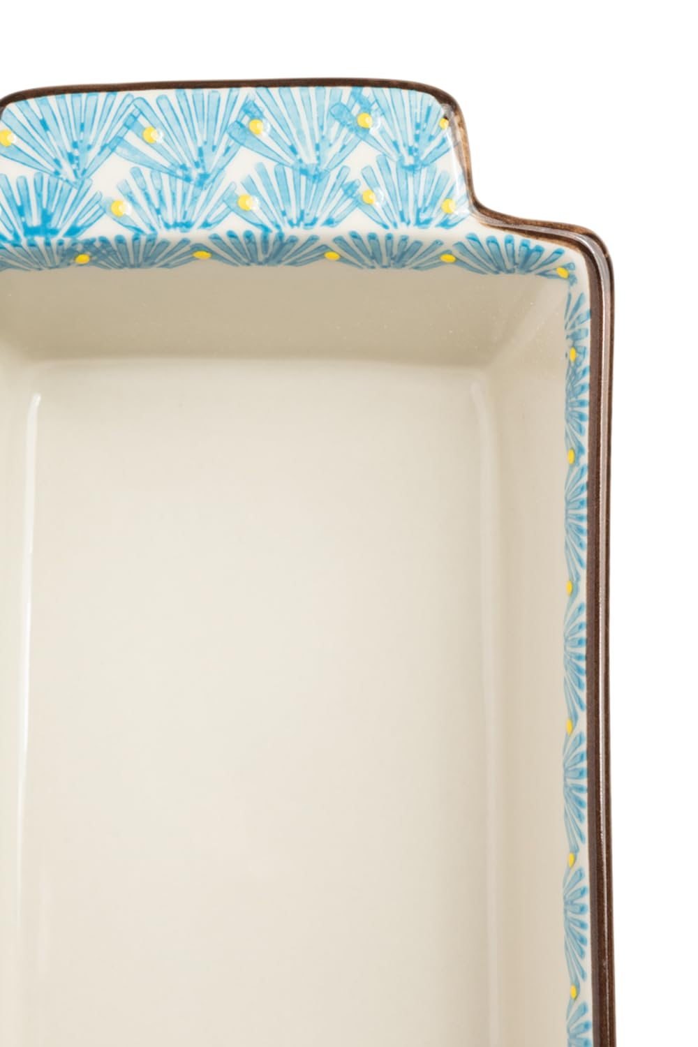Moule à gâteau Art Deco bleu en grès 31 x 13 x 7 cm