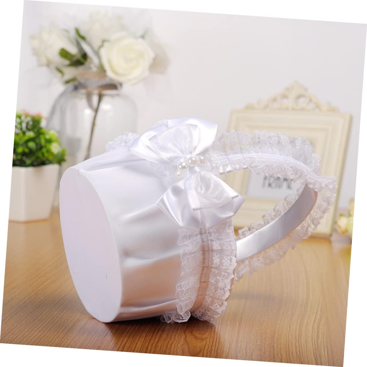 IMIKEYA Pcs Flower Girl for Weddings Elegant Lace Bowknot Basket for Wedding