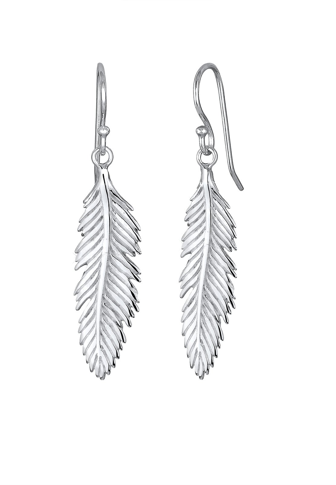 Elli Women's 925 Sterling Silver Xilion Cut Round Feather Earrings