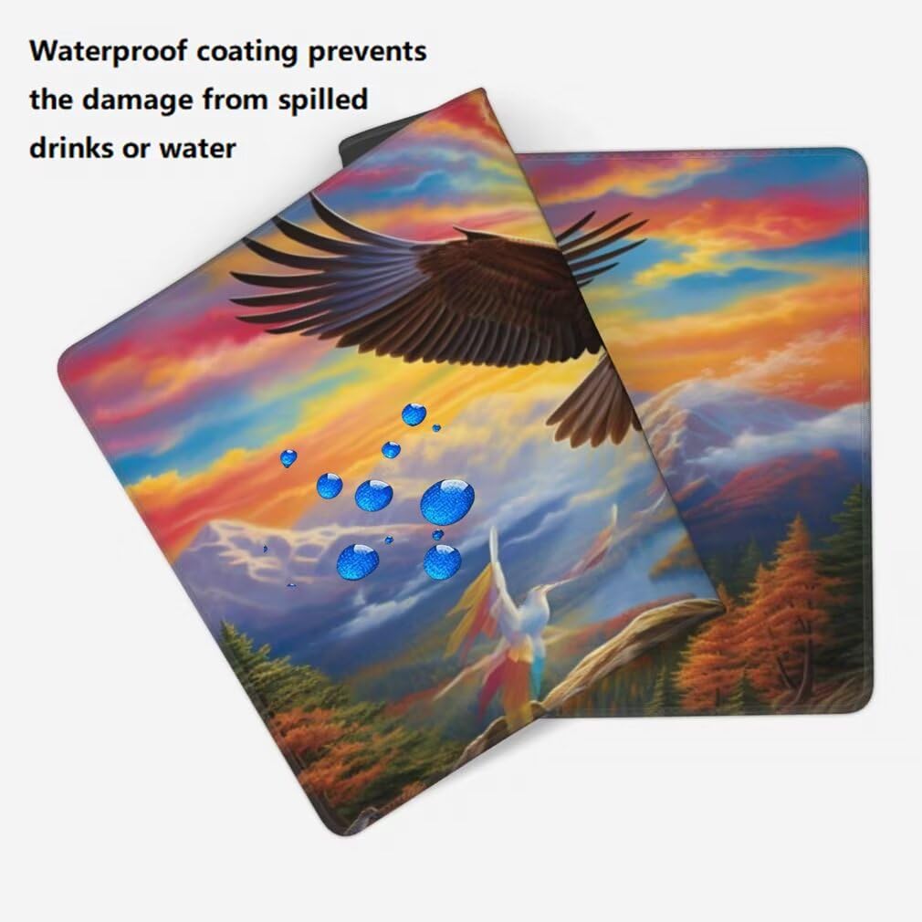 Tappetino Mouse XXL 1200x600mm Montagna Innevata Grande Mouse Pad, Tappetino Scrivania con Bordi Cuciti, Grande Mousepad Gaming con Base Antiscivolo per Giocatori, Ufficio e Casa (Aquila) -MP1546