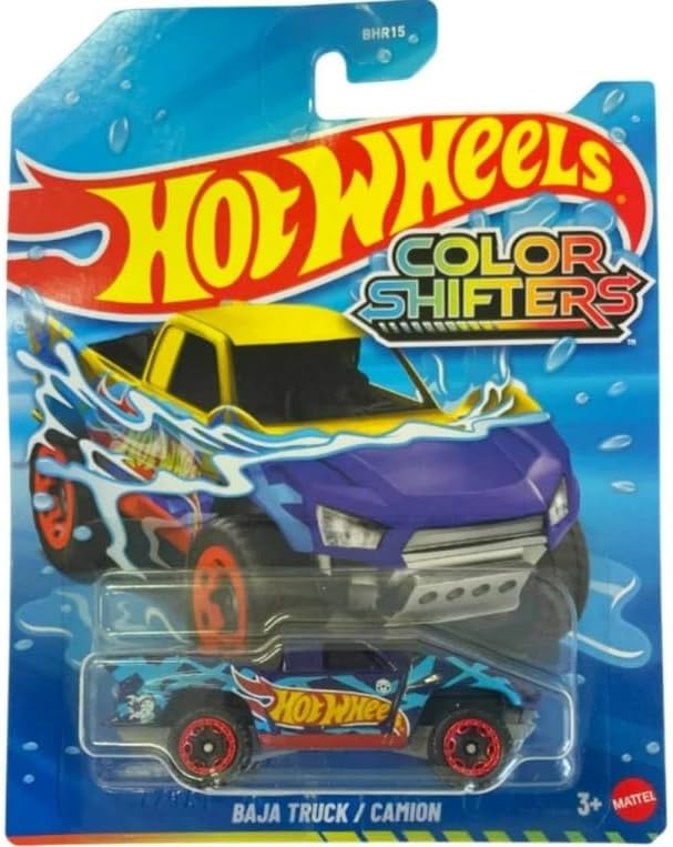 Hot Wheels Color Shifters Baja Truck - Changes Color When Exposed to Cold or Warm Water! 1:64 Scale Diecast Toy Vehicle